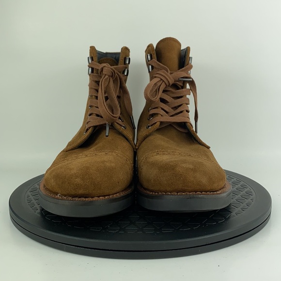 Coach Bleecker Cap Toe Boots Toffee Brown Suede G1547 Men's Size 7.5 - Picture 2 of 12